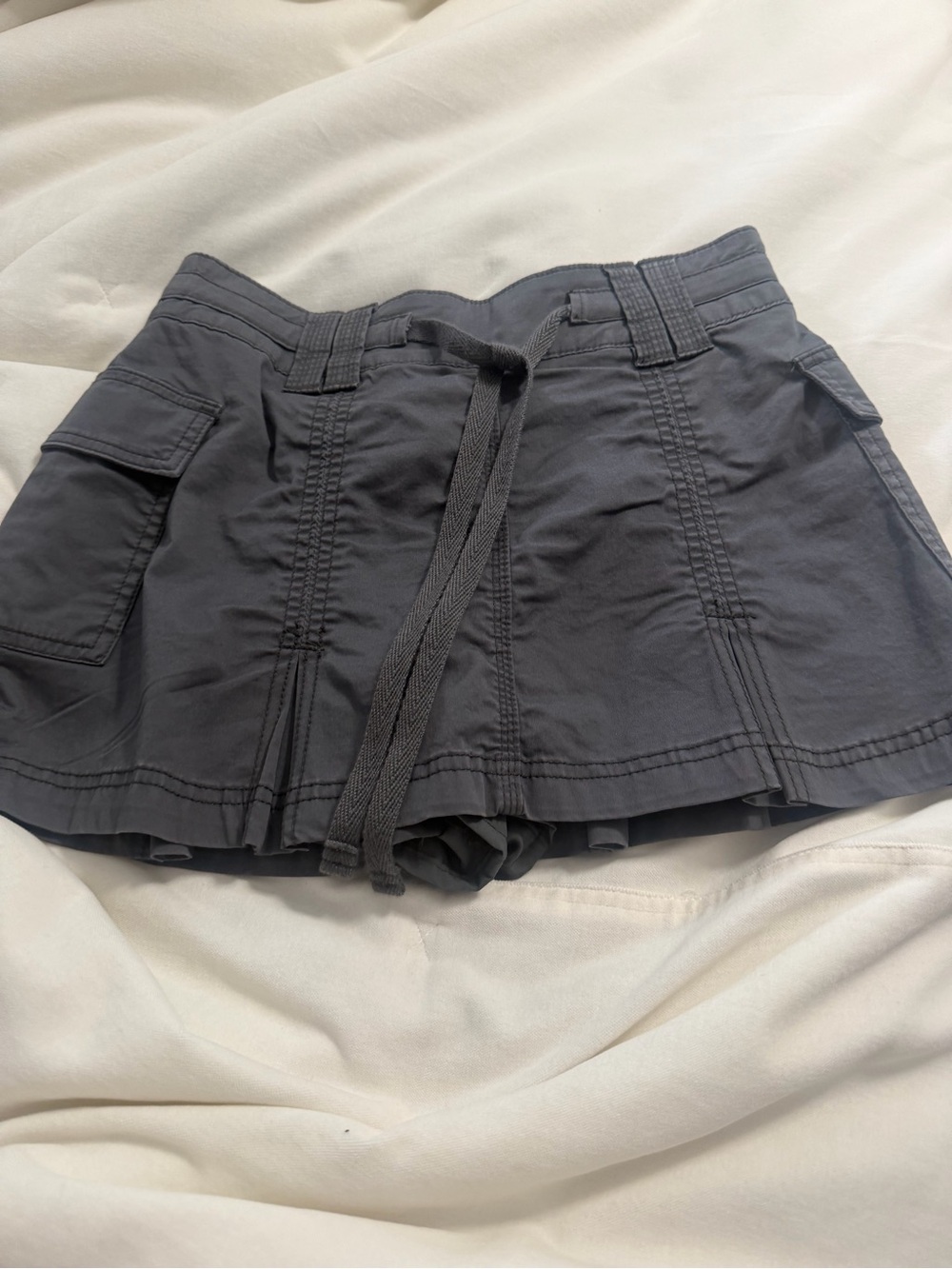 Hollister Black Cargo Skort with Drawstring Waist
